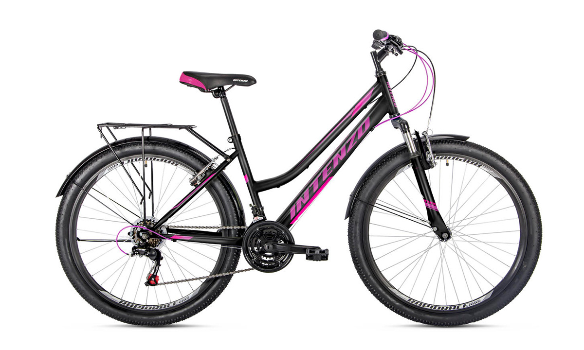 Велосипед Intenzo COSTA SUS V-brake 26" (2021) 2021 Черно-фиолетовый